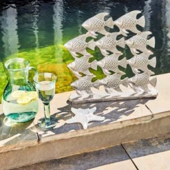 Fischschwarm Höhe 40cm SILVER NATURE In Silber -Butlers butlers fischschwarm hohe 40cm silver nature in silber 2