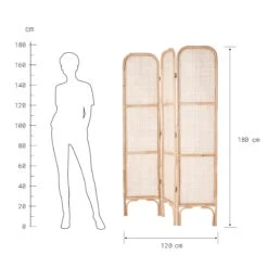 Paravent Aus Rattan L 120 X H 180cm BOHO LOUNGE In Natur -Butlers butlers paravent aus rattan l 120 x h 180cm boho lounge in natur 2