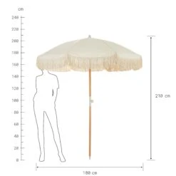 Strandschirm Mit Fransen Ø180cm BOHO LOUNGE In Creme -Butlers butlers strandschirm mit fransen o180cm boho lounge in creme 3