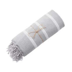 Strandtuch L 200 X B 180cm SURFSIDE In Hellgrau -Butlers butlers strandtuch l 200 x b 180cm surfside in hellgrau 5